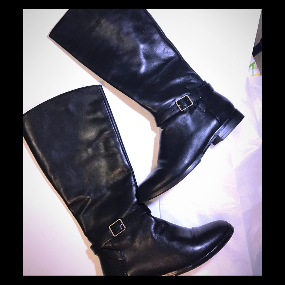 ✨Ann Taylor Black Joni Leather Boots Sz9✨